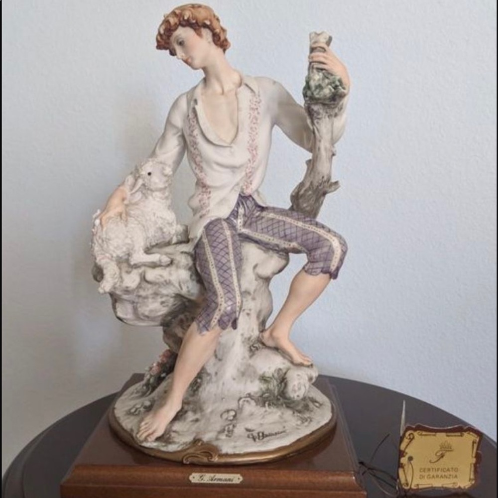 GIUSEPPE ARMANI porcelain figurine. Made in Italy. 10” tall